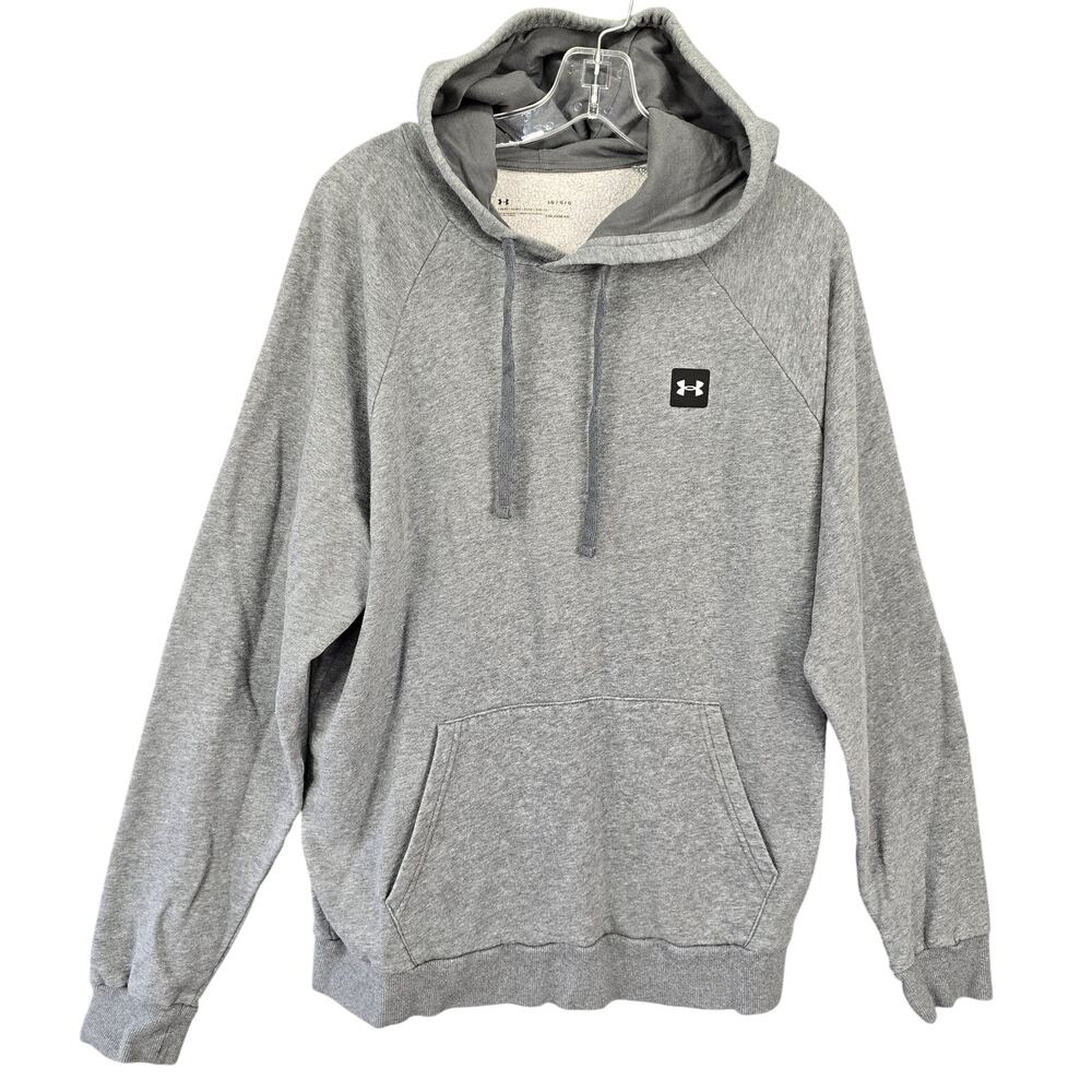 Under Armour Gray Heather Hoodie Sweatshirt Size L Long Sleeves Logo Women's Top